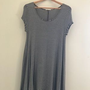 black & white striped dress